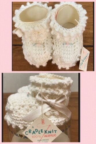 Vintage Baby Booties Shoes Infant Girl Crocheted K