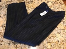 New Chaps Women's Wool Pants Sutton Place Grey Multi Pinstripe Retail $89.50 - 8