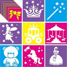 24 Pieces Stencils for Kids 8 Inches Drawing Stencils Chalk Template Large Wa...