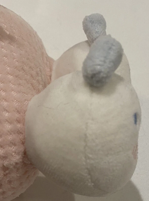 Zapatillas de felpa Soft Dreams pastel conejito conejo bebé sonajero terry moño de colección Foto 4 de 4