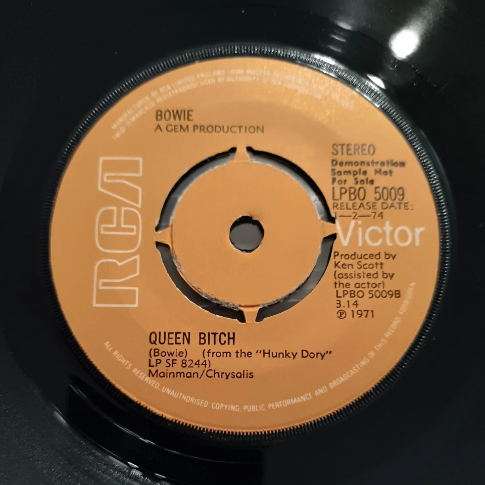 DAVID BOWIE - DEMO - REBEL REBEL- EX - 1974 - RCA  - Image 2 of 3