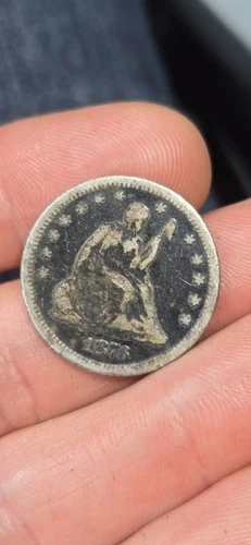 1876 Seated Liberty Quarter Silver 25C Circulated US Coin