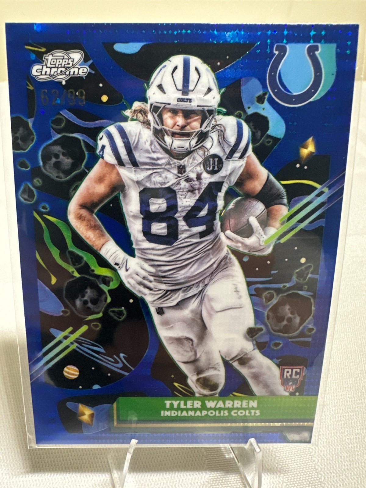 2025 Topps Cosmic Chrome Tyler Warren Blue Moon Refractor RC /99 Colts #143
