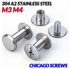 Chicago Screws A2 Stainless Steel Belt Bolt Craft Stud Bind Rivet Binding M3 M4