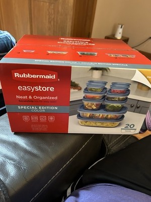 Rubbermaid Easy Store 20pc Large Rectangle Food Storage Container Set