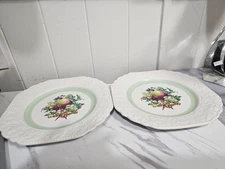 Lord Nelson Pottery England Set Of Two Harvest Fruit & Nuts Square Salad Plates