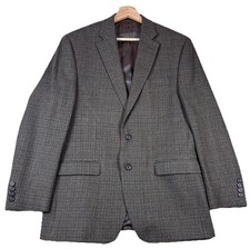 Lauren Ralph Lauren Blazer Mens 42R Brown Houndstooth 100 Wool 2 Button Jacket