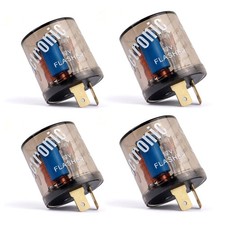 4PCS 12V Flasher Relay,Heavy Duty 2-Pin Turn Signal Relay,Two Prong Round Aut...