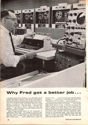 Popular Electronics Vintage Print Ad 1950s Cleveland Institute Home Study