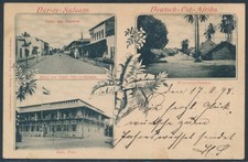 DOA AK Dar-es-Salam Einzelbilder mit Postamt 1898 MeF nach Berlin (S28151)