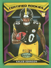 KALEB JOHNSON 2025 CERTIFIED FOOTBALL CERTIFIED ROOKIES /299 PITTSBURGH STEELERS