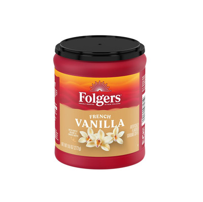Folgers French Vanilla Artificially Flavored Ground Coffee, Medium Roast, 9.6 oz