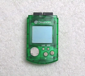 Official Sega Dreamcast Clear Green VMU HKT-7000 Memory Card /w New Batteries JP