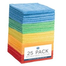 Microfiber Cleaning Cloth, 25 Pack, 11.5" x 11.5" - Bulk Cleaning 25 Count