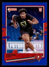 2020 Donruss #279 Tristan Wirfs Press Proof Blue Tampa Bay Buccaneers