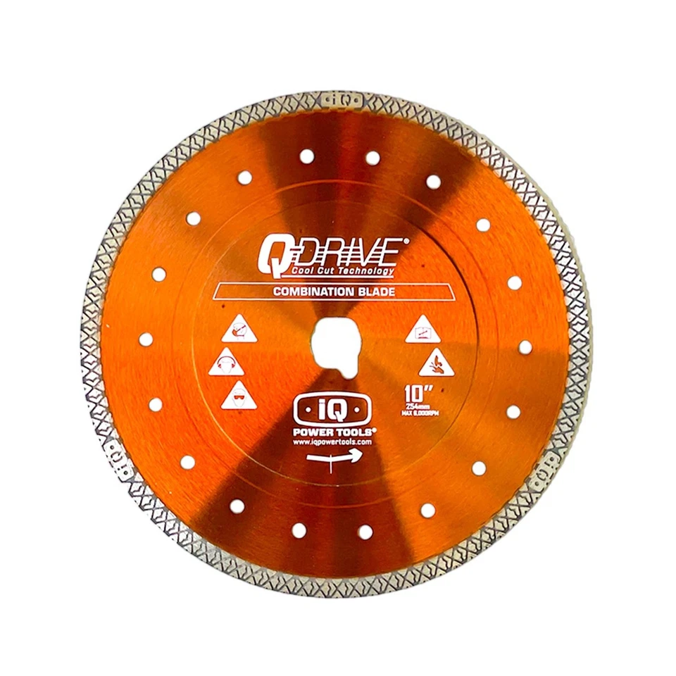 IQ POWER TOOLS IQ Q-Drive Kombi-Sägeblatt ø 254 mm Fliese Diamant-Trennscheibe orange iQTS244