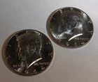 Lot of Two 1964 Kennedy Half Dollar Coins 90% Silver Very nice condition