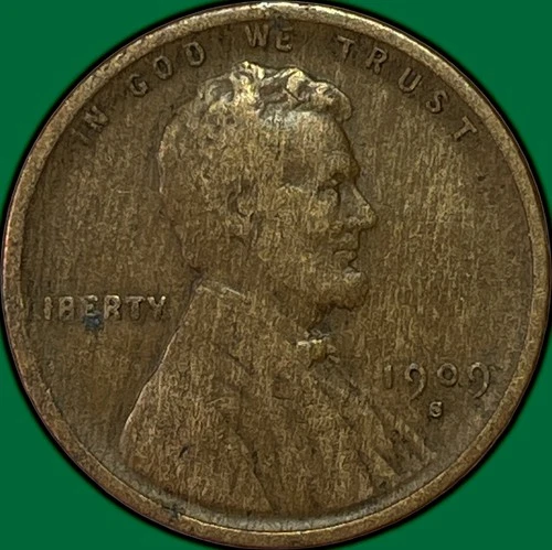 1909-S Lincoln Wheat Cent Very Fine VF Coin #38078