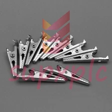 10Pcs Metal 35mm Small Size Crimp Alligator Clips Test Probes