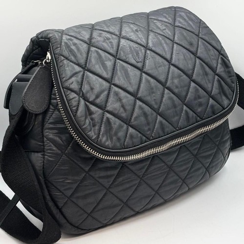 CHANEL Coco Cocoon Leather Shoulder Bag Black Black From Japan