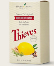 Young Living Thieves Household Cleaner 10x Single 1oz Packets Fresh Box