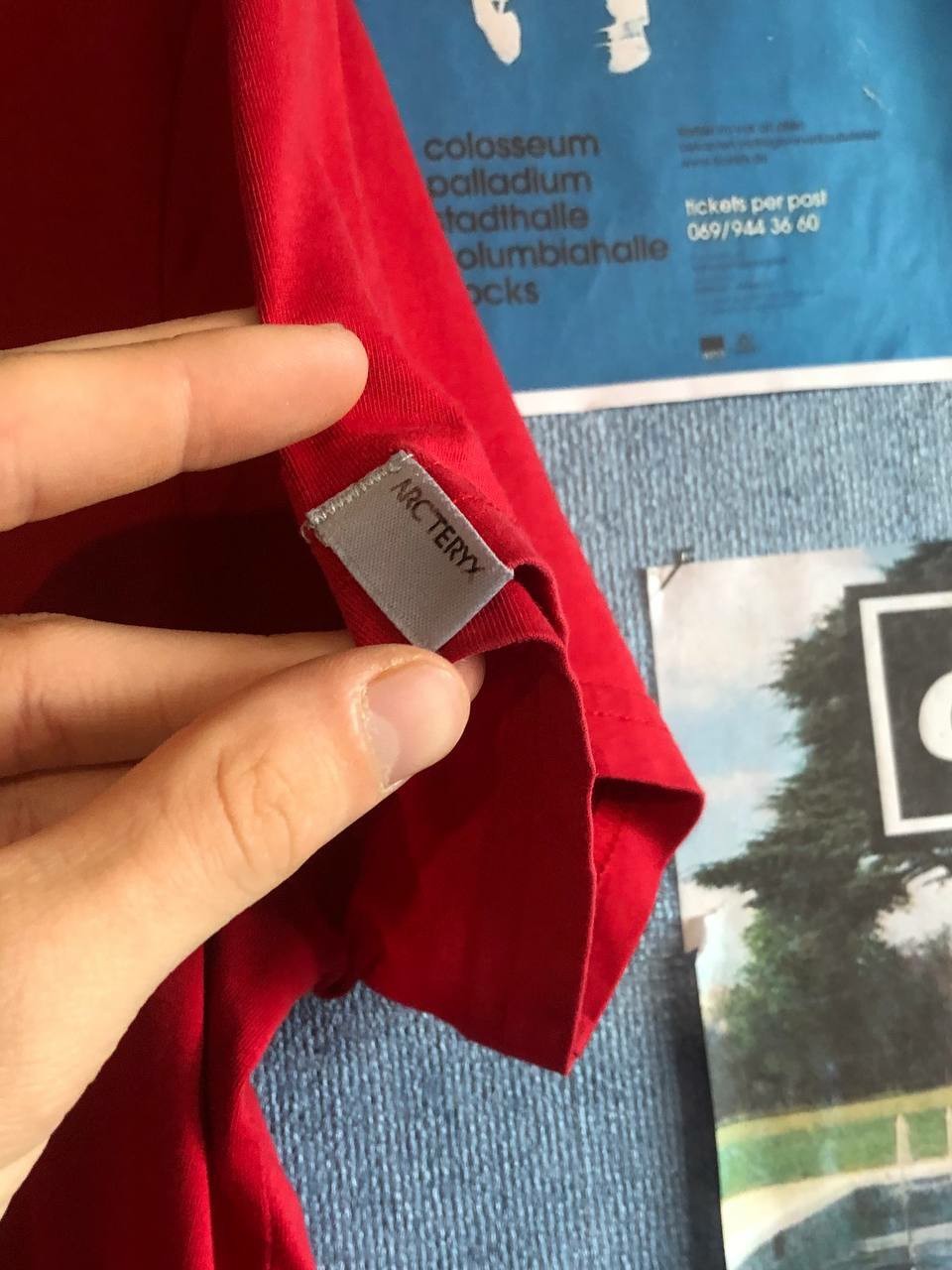 T shirt Arc'teryx cotone rosso maglietta logo montagna