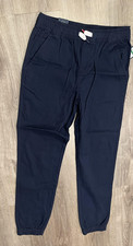 Tommy Hilfiger Jogger Pants Boys 18/20 Blue Stretch Twill Elastic Waist