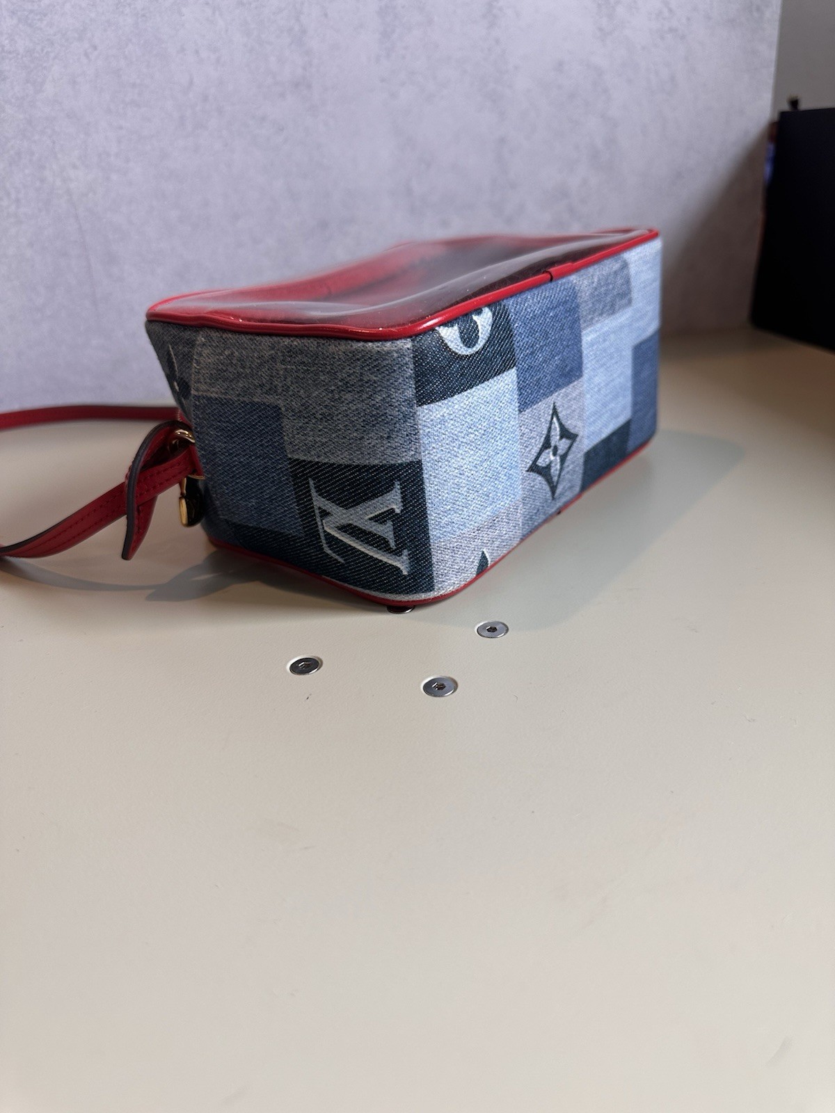 Monogram Denim Patchwork Beach Pouch - Authentic … - image 13