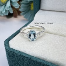 Aquamarine Ring, March Birthstone, Engagement Ring, Solitaire Ring