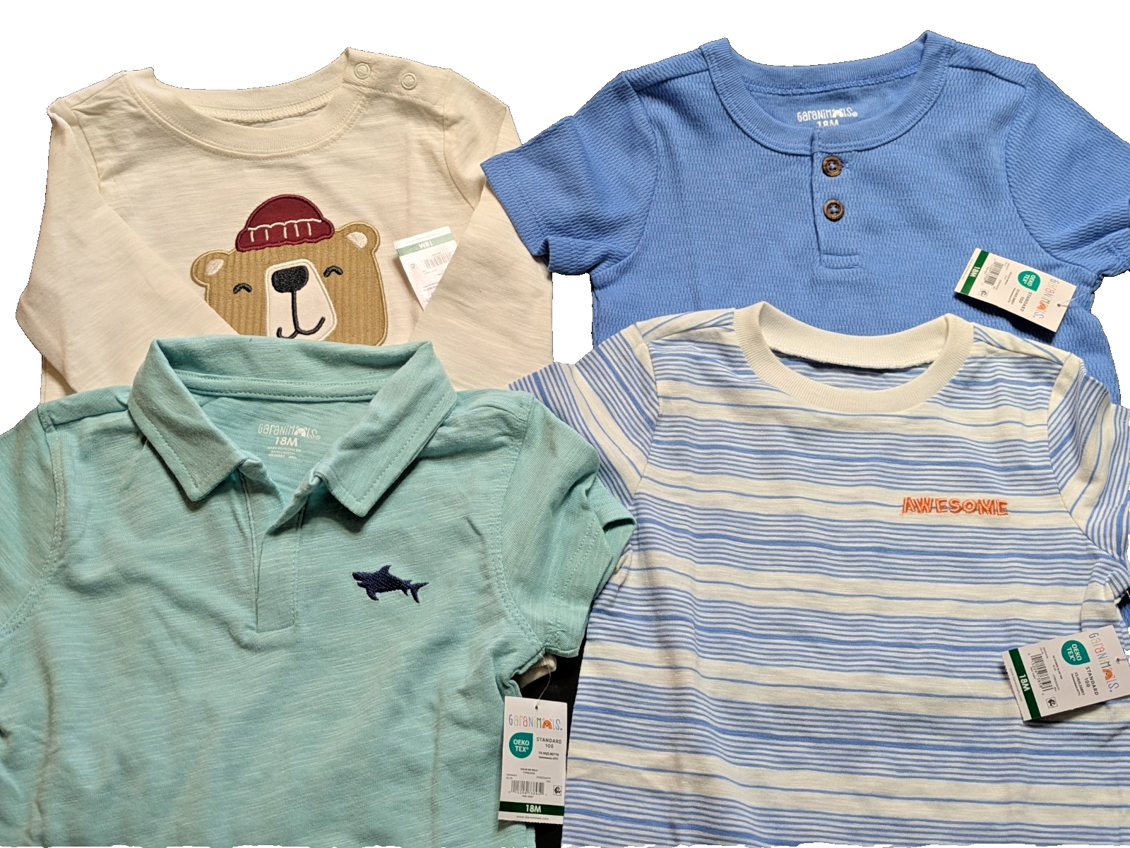 NWT Garanimals 4-Piece Baby Boy Shirt Bundle - Size 18M