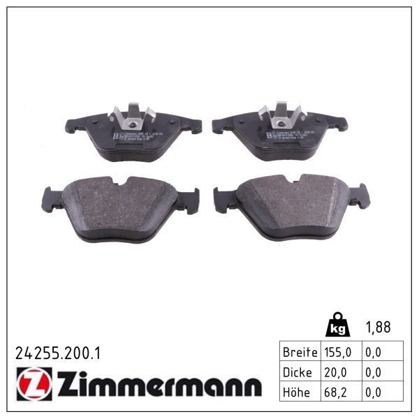 Zimmermann BremsbelÄGe Bremsbelagsatz Vorne BMW 3ER E90 E91 E92 E93 X1 E84 Z4-image