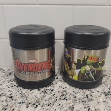 LOTE-2 Termos Aislados Funtainer Niños Tarro de Comida 10 OZ Tortugas Ninja Iron Man