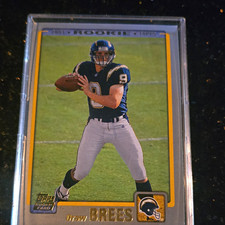2001 Topps Drew Brees Rookie Card #328 San Diego Chargers NFL Football. rookie card picture