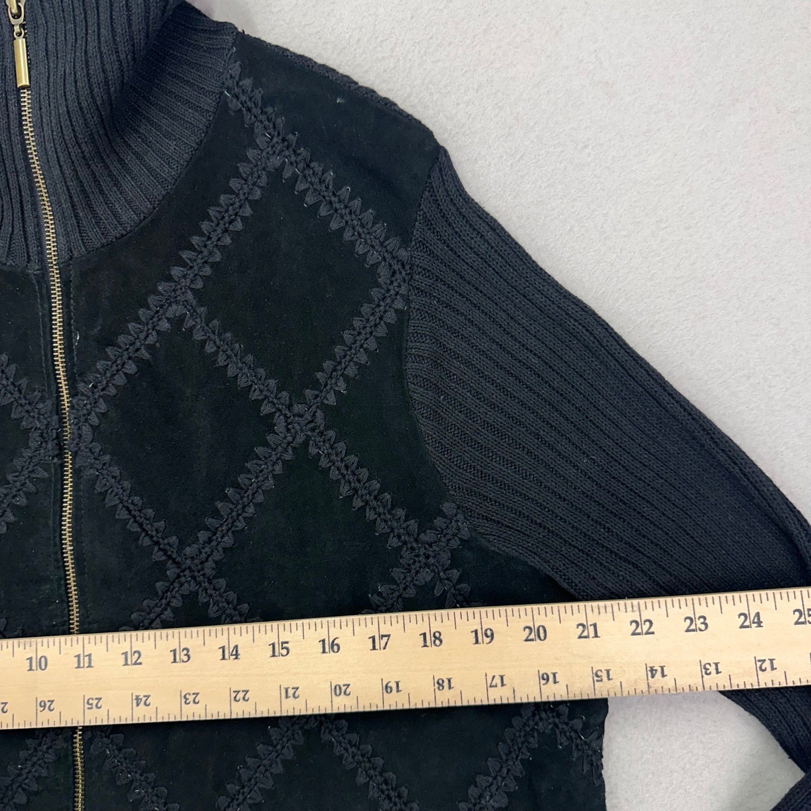 Vintage White Stag Jacket Suede Patchwork Womens … - image 5