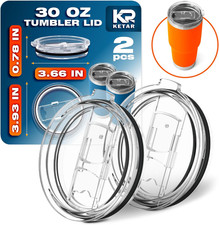 2 Pack Universal 30 Oz Tumbler Lids - Sliding Closure Spill-Proof  Splash Resis