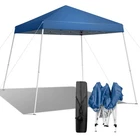 Carpa plegable 3x3m azul, impermeable y portátil para camping.