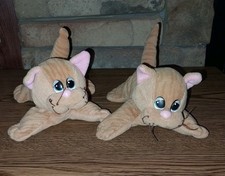 Tonka Pound Purries Orange Brown Striped Kittens Lot Of 2 Plush 1980s Vtg