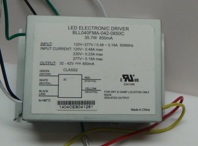 LED Electronic Driver BLL040FMA-042-0850C 35.7W 850 mA