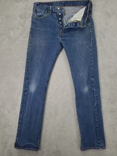 Levi  501 Classic Straight Button Fly Jeans Men 32x34(30) Blue Denim 0501-2331