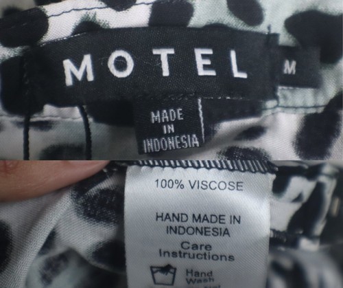 NWT Motel Saika Black White Dalmatian Midi Skirt Size: M - Picture 9 of 10