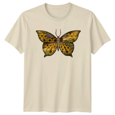 Sonnenblume Schmetterling Flügel T-Shirt Natur Blumen Insekt Grafik Tee