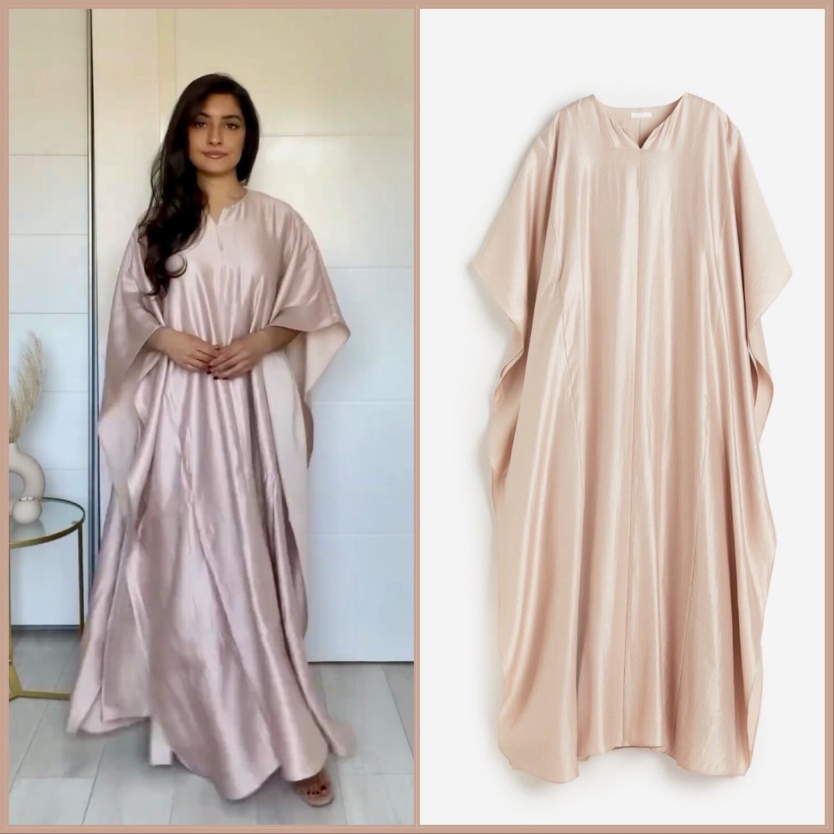 H&M HM Limited Edition KAFTAN DRESS Light Beige Ramadan Eid Modest - XS H&M HM Limited Edition KAFTAN DRESS Light Beige Ramadan Eid Modest - XS