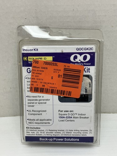 SQUARE D QOCGK2C 150A-225A Load Center Indoor Generator Interlock Kit - Picture 10 of 10