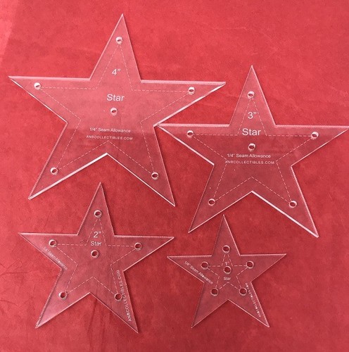 Acrylic Star Quilting Template Set (set of 4) (1", 2", 3", 4") - 第 1/1 張圖片