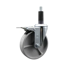 5 Inch Semi Steel Swivel 1 Inch Expanding Stem Caster Total Lock Brake SCC