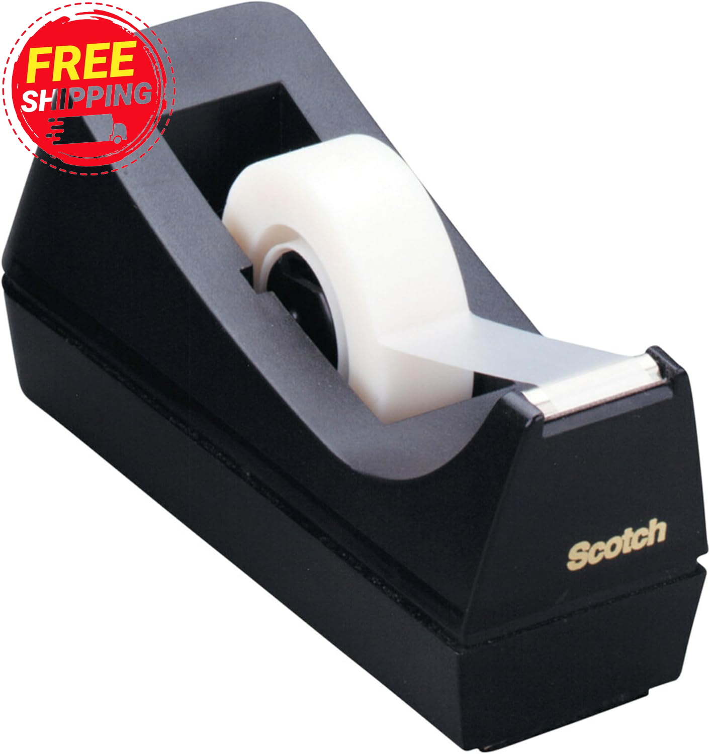 Desktop Tape Dispenser, Black, 2.7 In. X 2.7 In. X 6.4 In., 1 Tape Dispenser-image