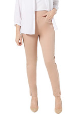 Isaac Mizrahi Live 24/7 Stretch Knit Slim Leg Pant Cappuccino
