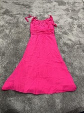 NEW MONSOON PINK SILK EMBELLISHED PROM / BRIDESMAID DRESS SIZE 8 RRP £140