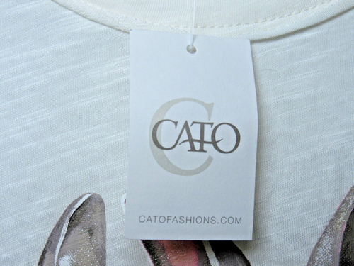 Cato Ivory Breeze T-shirt With Bunnies And Spring Flowers, Women's Size XL NWT. - 第 5/8 張圖片