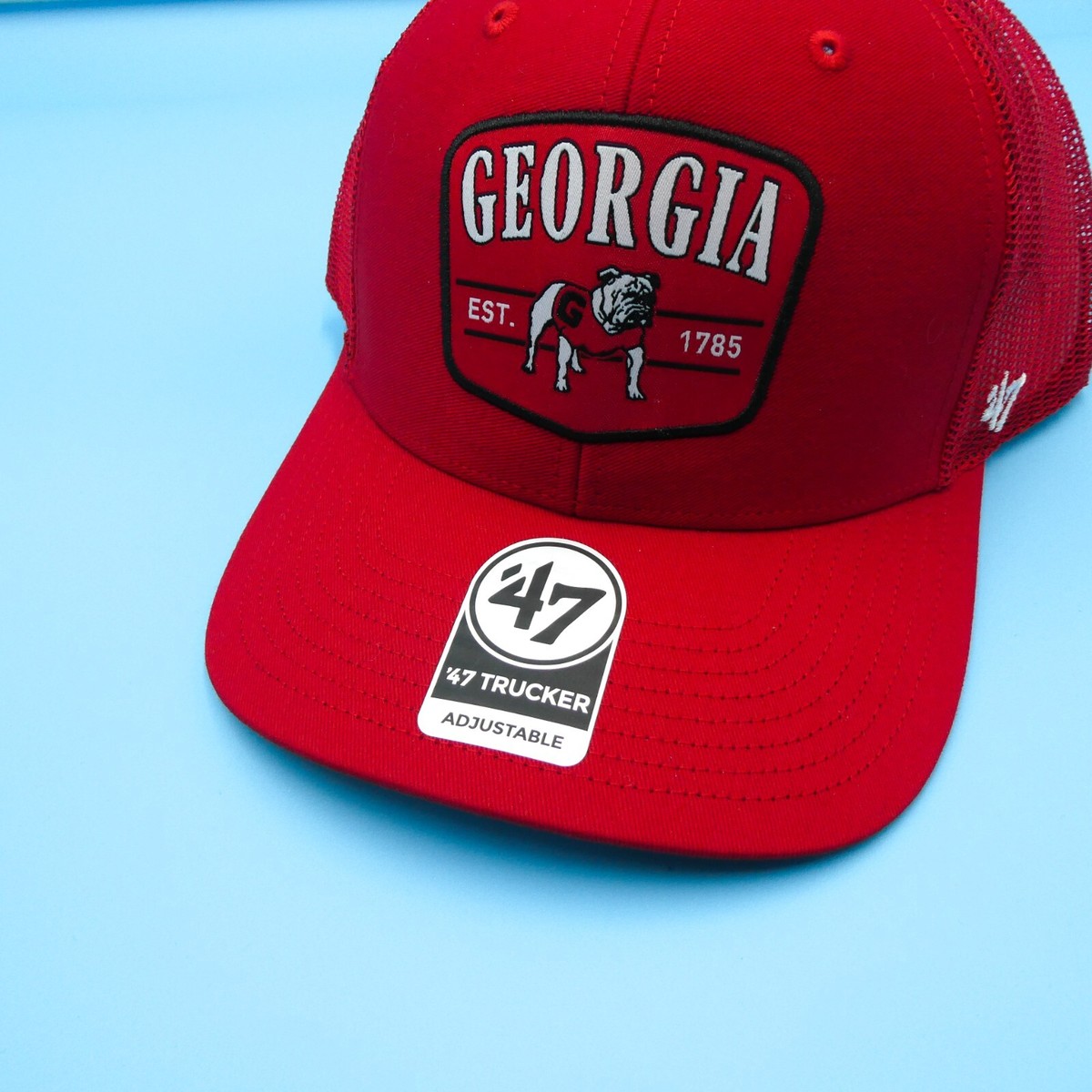 Casquette réglable de camionneur à bande latérale '47 Red Georgia